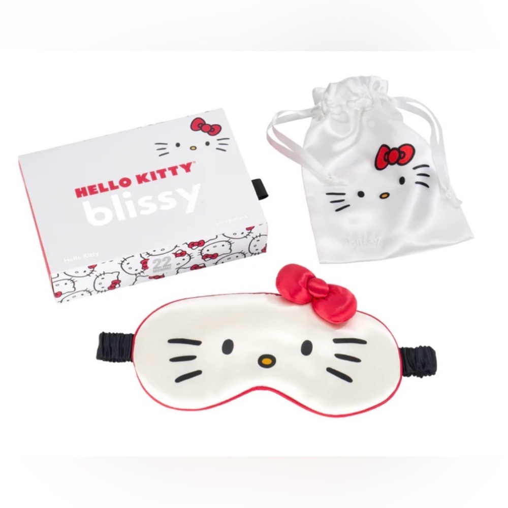 Blissy Hello Kitty Sleep Mask with Red Bow - Picture 2 of 11